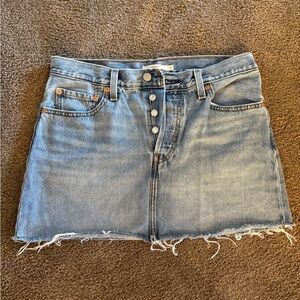 Levi's Light Blue Button-Front Denim Mini Skirt